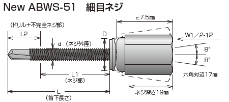 アシバツナギ ステンめっき 据置タイプ サイズ表