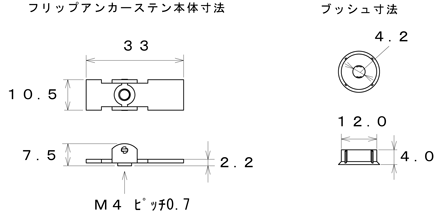 フリップアンカー ステンレス サイズ表